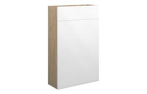 Eden 500mm Slim WC Unit - White Gloss (Oak Cab)